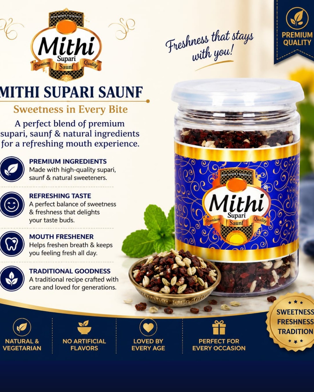 Luxury Mukhwas,Sweet Fennel Mix Premium Mouth Freshener